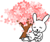 Pink Sakura Tree Mother And Baby Image